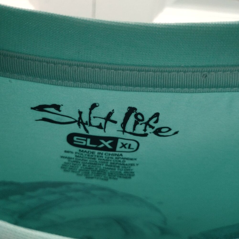 Salt Life SLX Grand Slam Performance Shirt XL Mint Green Fishing Long Sleeve NWT - Picture 8 of 13